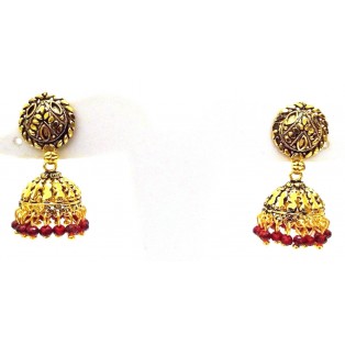 Golden Oxidized Earrings Jhumka Jhumki Jewelry Bollywood Drop Dangle Long E13